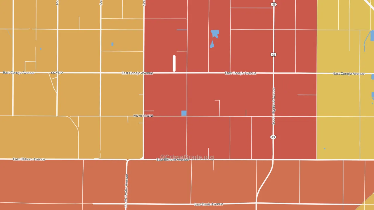 Wildflower, CA Map of Murder Rates