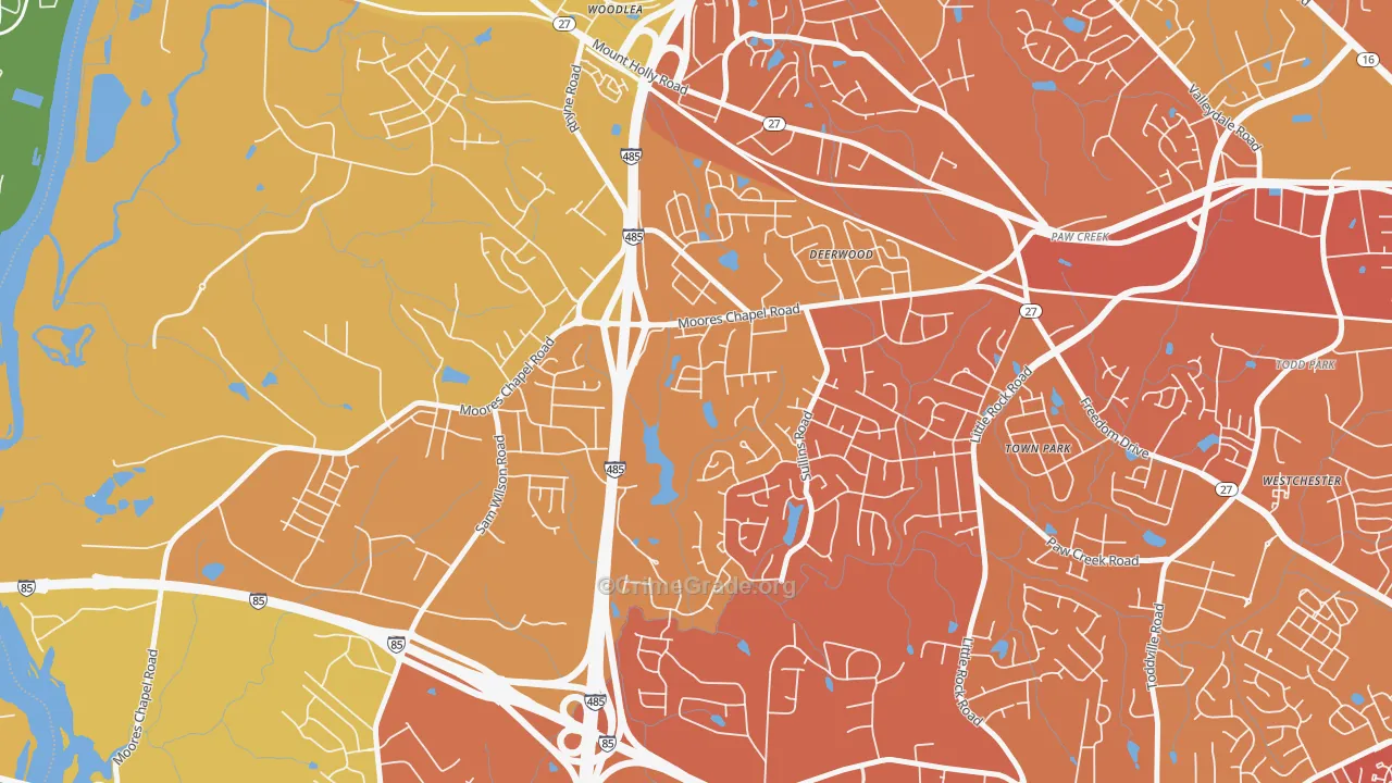 Wildwood, Charlotte, NC Map of Murder Rates