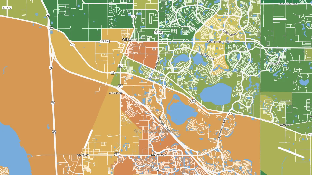 Wildwood, FL Map of Murder Rates