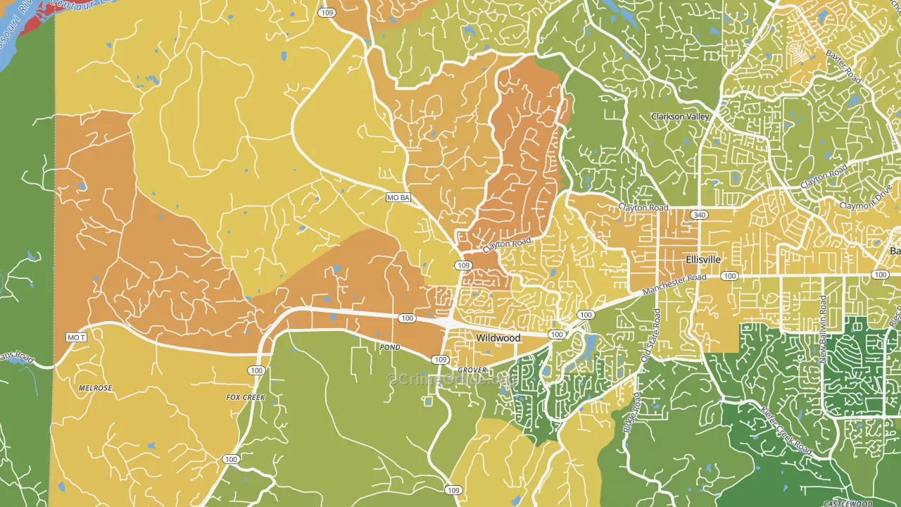 Wildwood, MO Map of Murder Rates