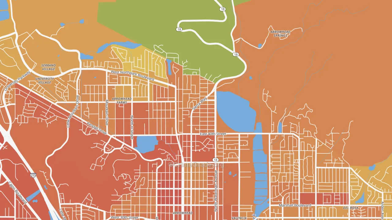 Wildwood Park, San Bernardino, CA Map of Murder Rates