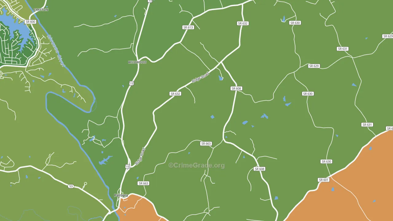 Wildwood, VA Map of Murder Rates