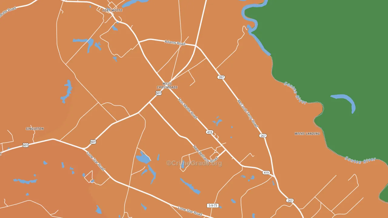 Wiles Crossroads, SC Map of Murder Rates