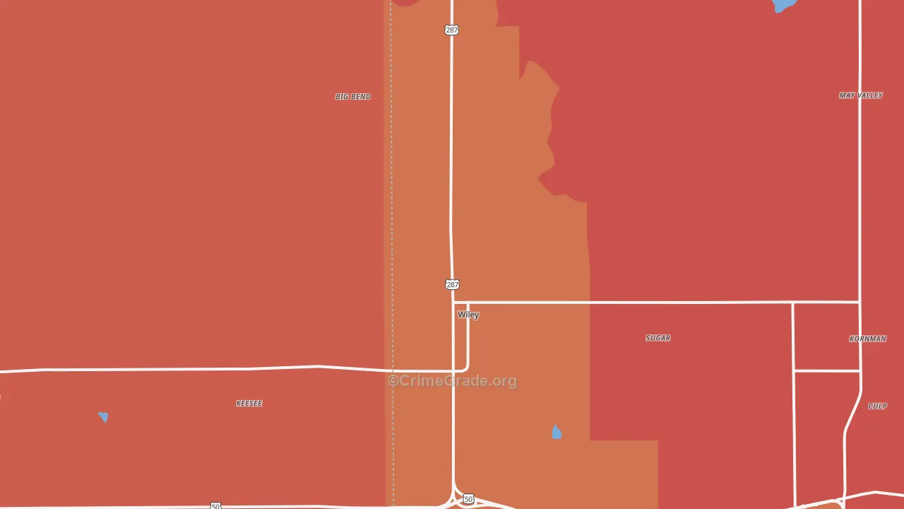 Wiley, CO Map of Murder Rates