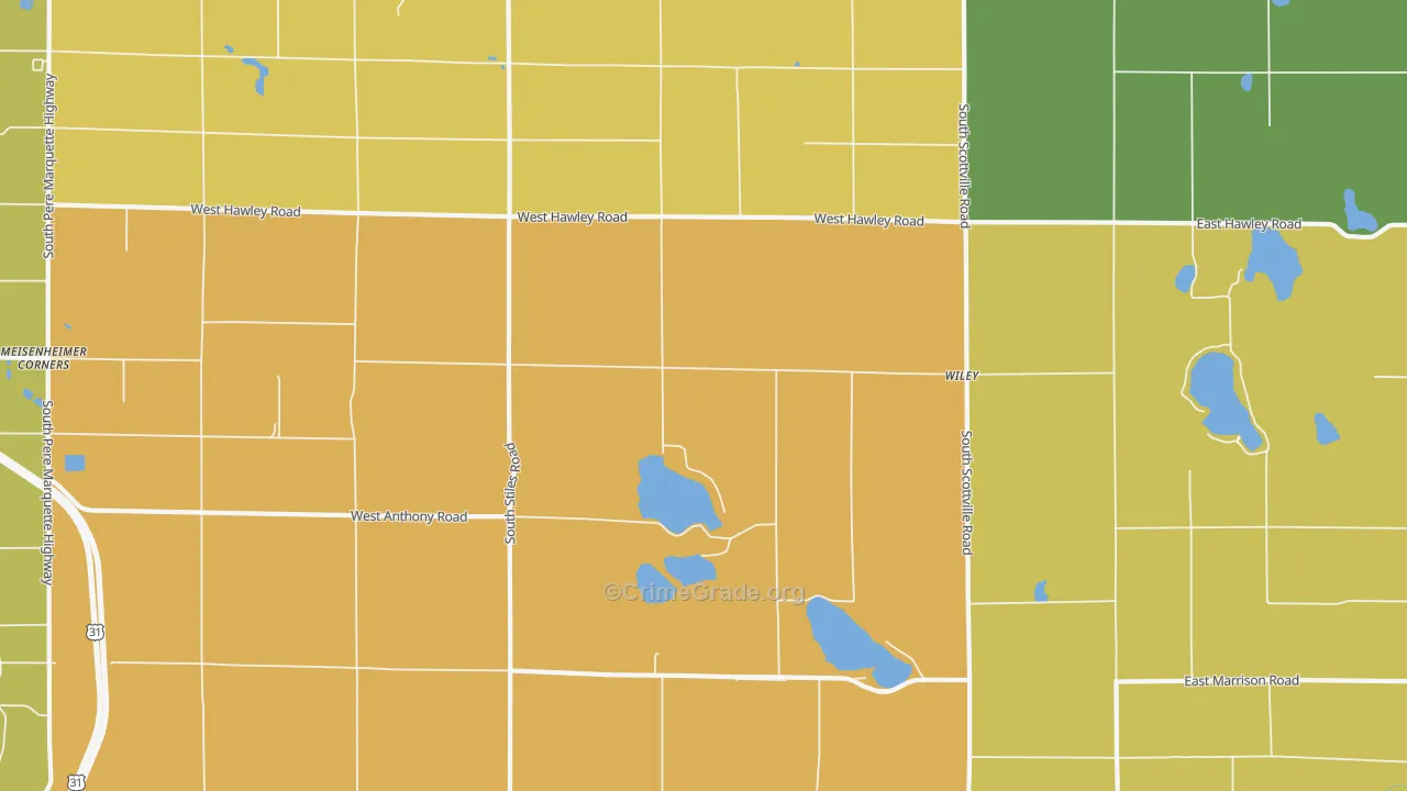 Wiley, MI Map of Murder Rates