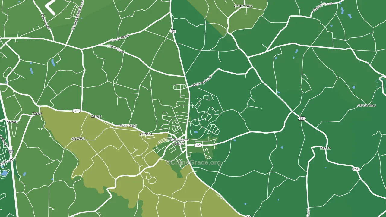 Wiley, PA Map of Murder Rates