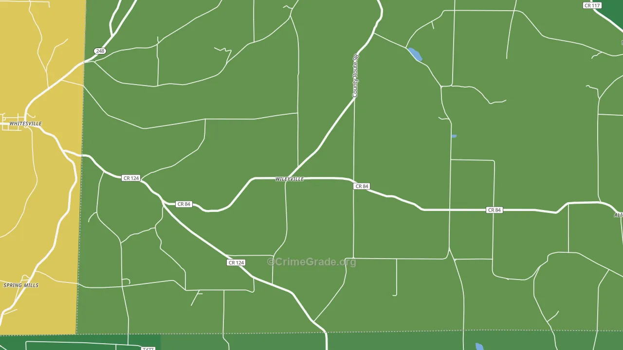 Wileyville, NY Map of Murder Rates