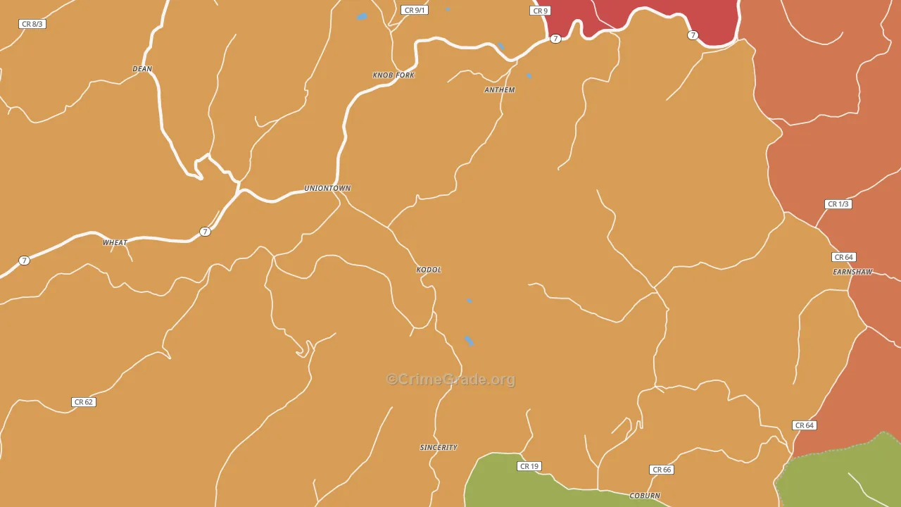 Wileyville, WV Map of Murder Rates