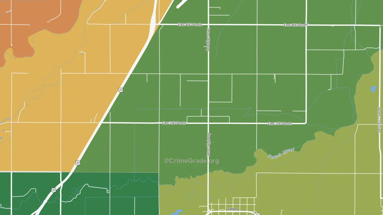 Wilford, ID Map of Murder Rates
