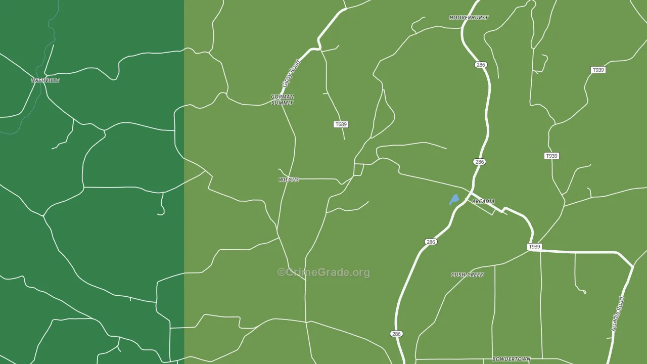 Wilgus, PA Map of Murder Rates