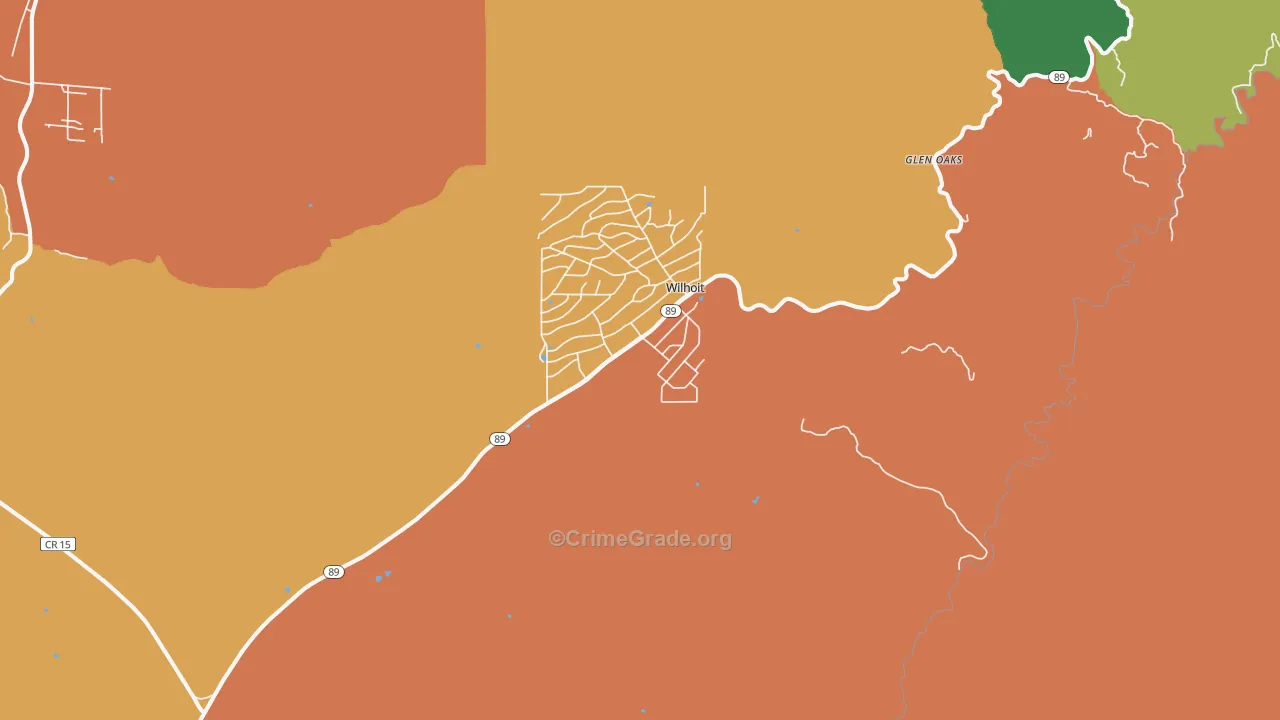 Wilhoit, AZ Map of Murder Rates