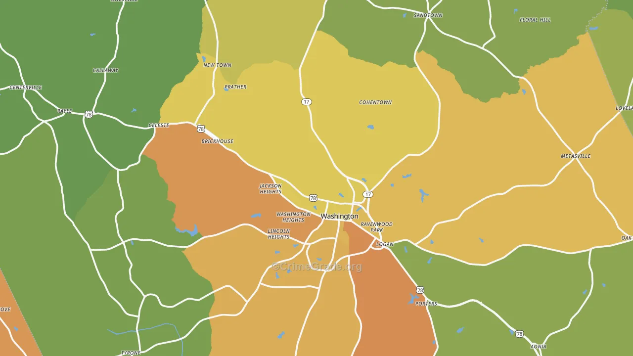 Wilkes County, GA Map of Murder Rates