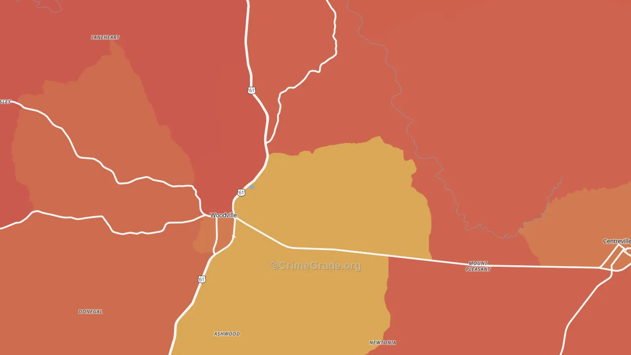 Wilkinson County, MS Map of Murder Rates
