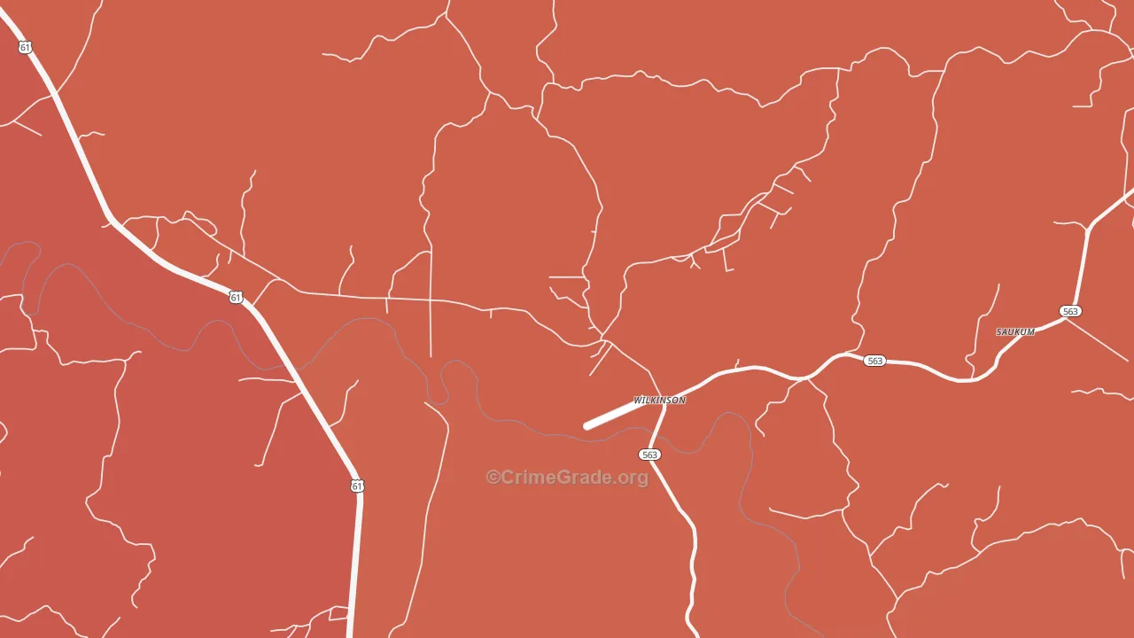 Wilkinson, MS Map of Murder Rates