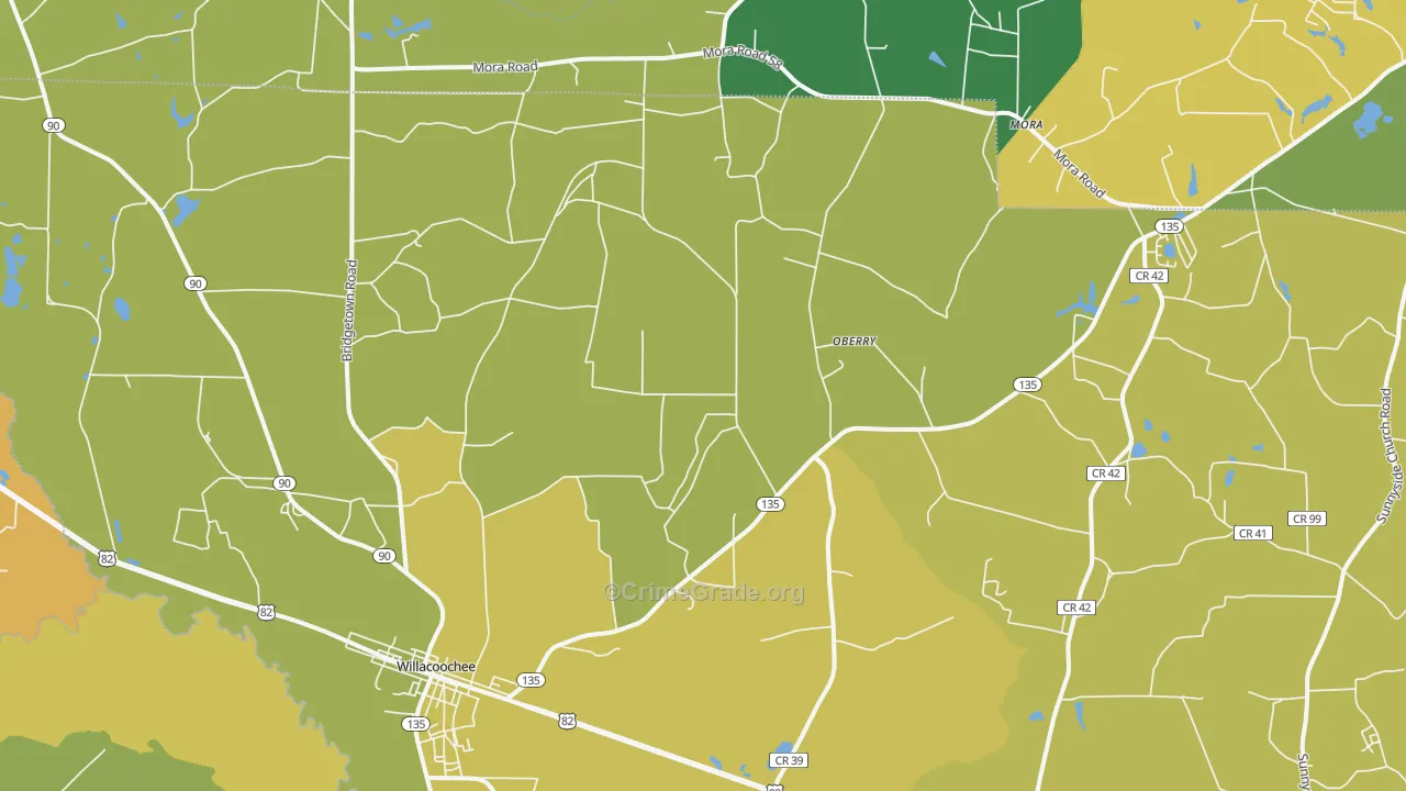 Willacoochee, GA Map of Murder Rates