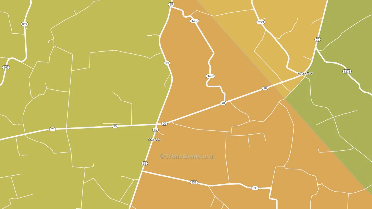 Willailla, KY Map of Murder Rates