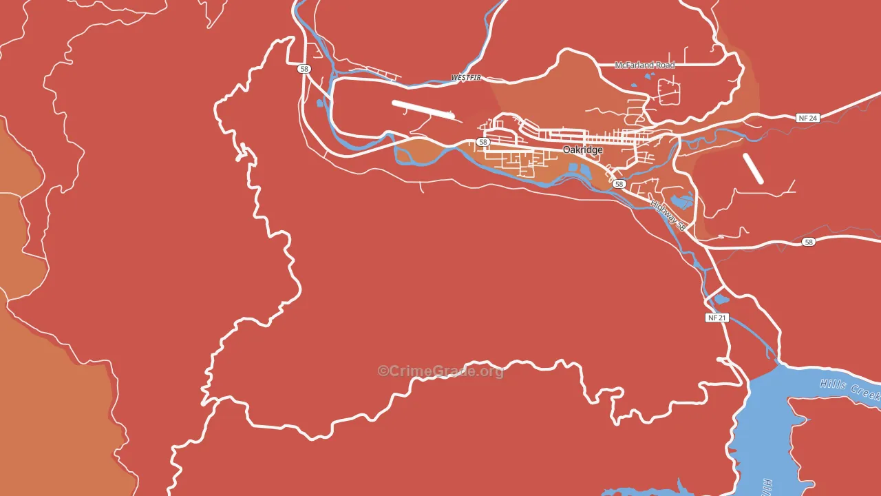 Willamette City, OR Map of Murder Rates