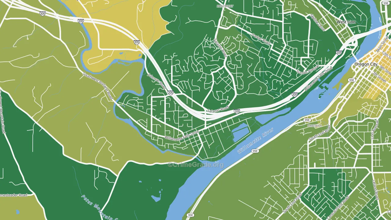 Willamette-West Linn, West Linn, OR Map of Murder Rates