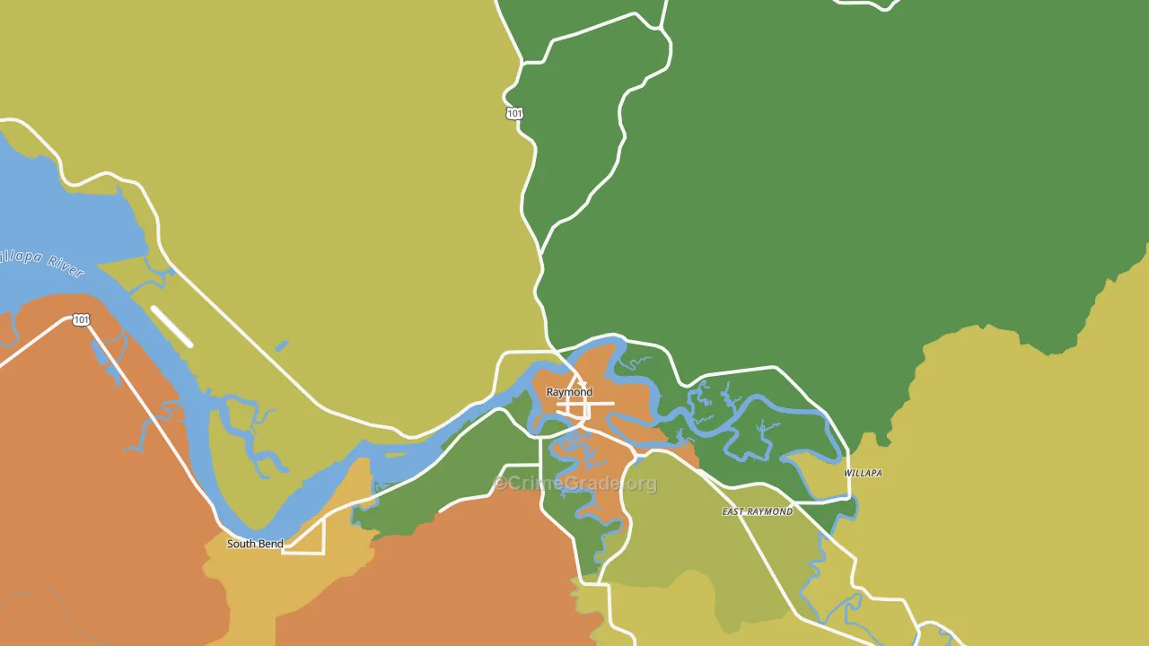 Willapa, WA Map of Murder Rates
