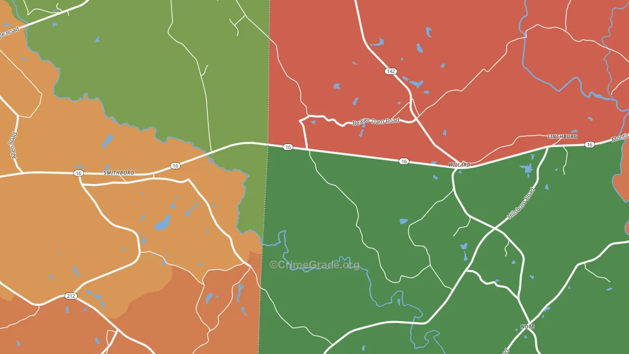 Willard, GA Map of Murder Rates