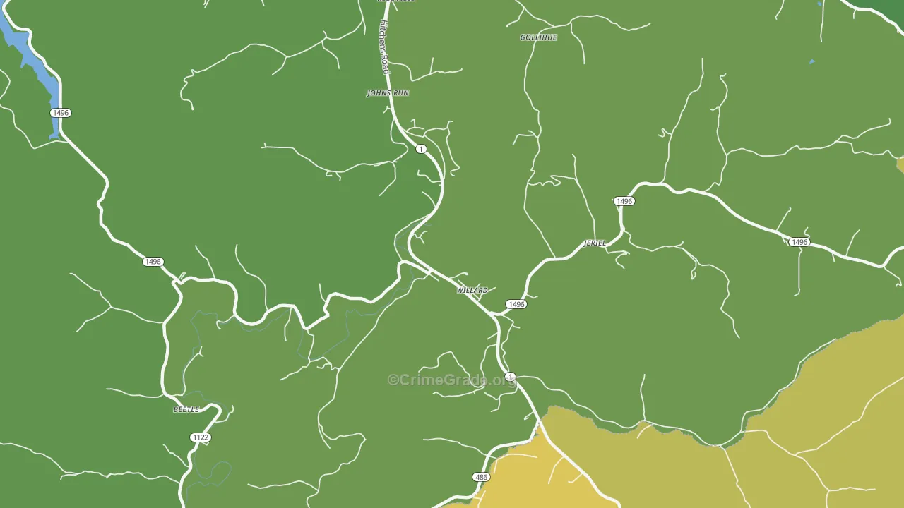 Willard, KY Map of Murder Rates