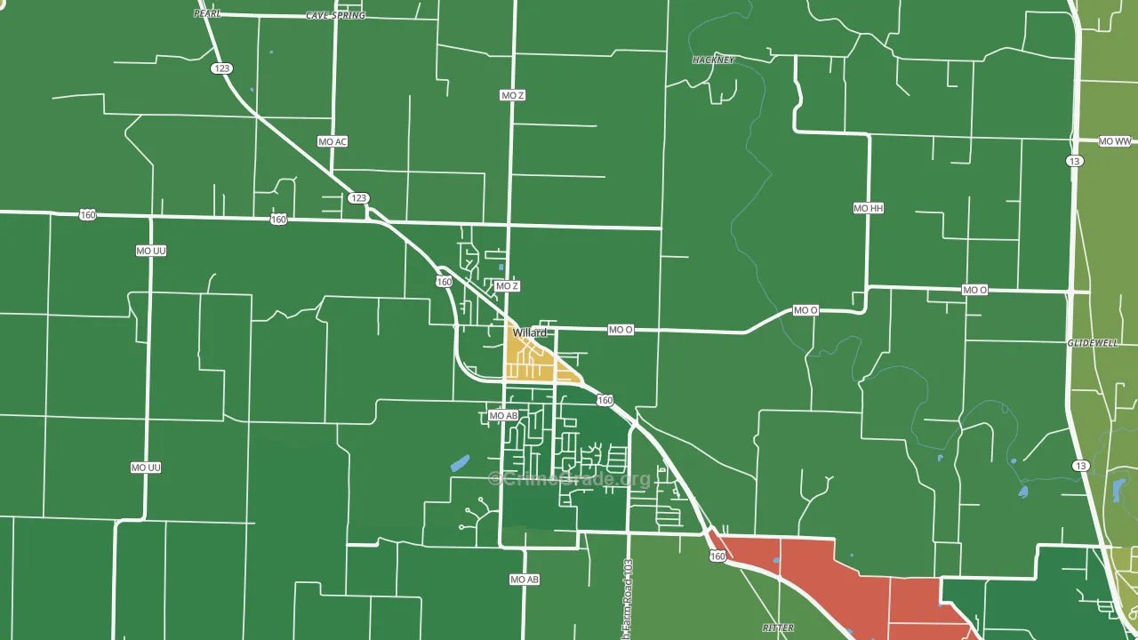 Willard, MO Map of Murder Rates