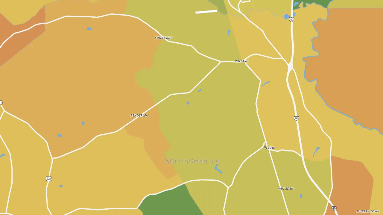 Willard, NC Map of Murder Rates