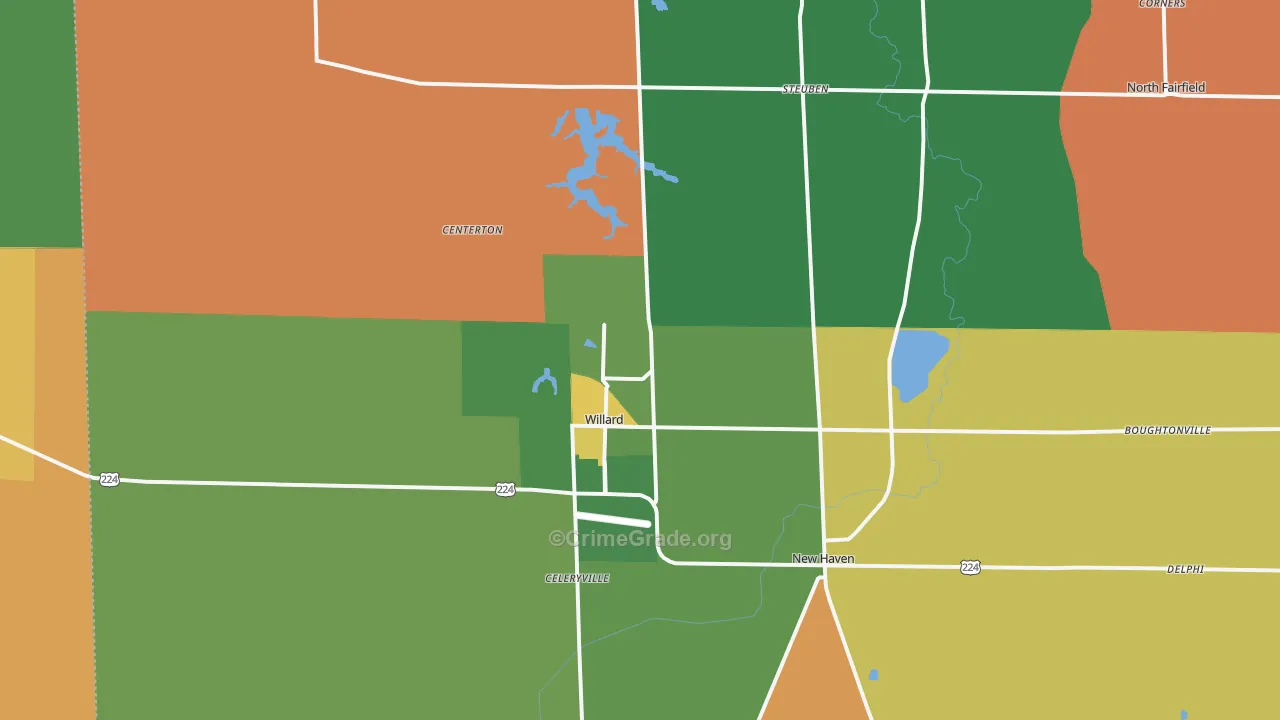 Willard, OH Map of Murder Rates