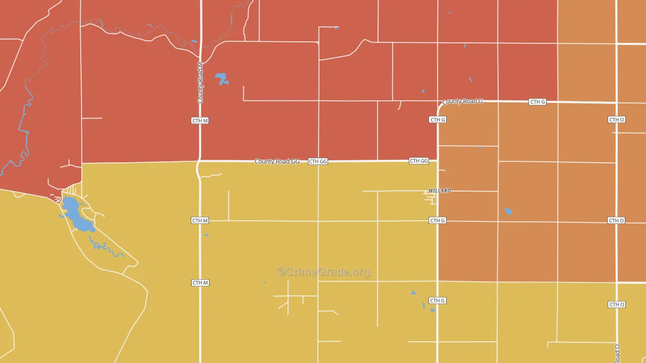 Willard, WI Map of Murder Rates