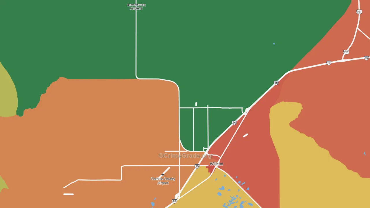 Willcox, AZ Map of Murder Rates