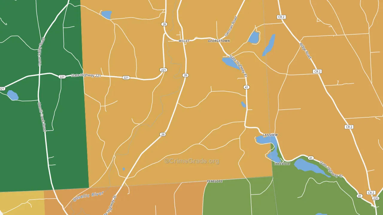 Willet, NY Map of Murder Rates
