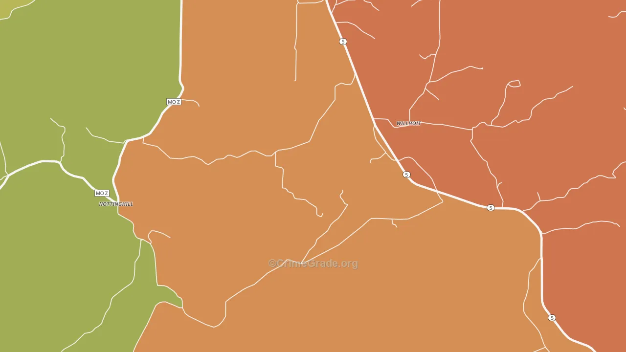 Willhoit, MO Map of Murder Rates