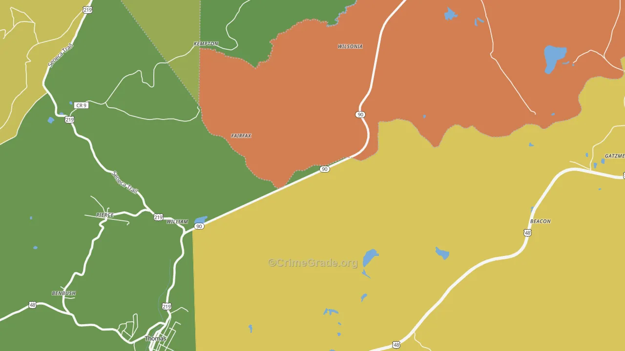 William, WV Map of Murder Rates