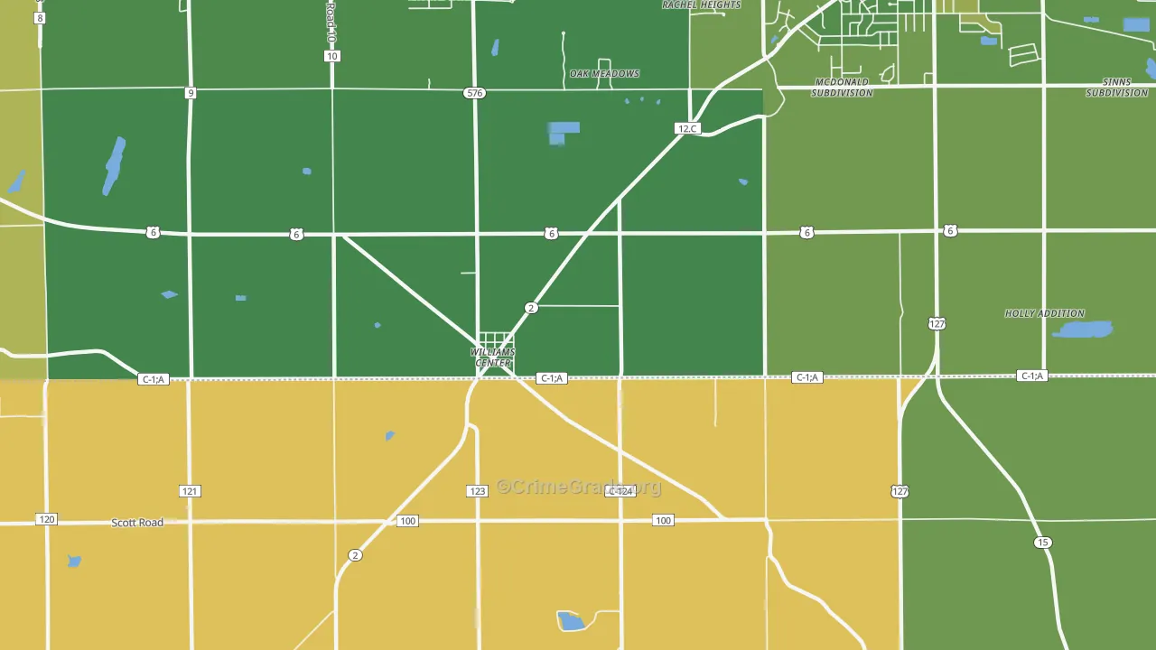 Williams Center, OH Map of Murder Rates