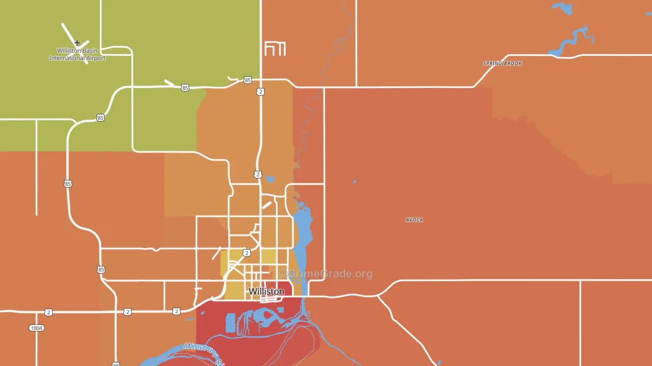 Williams County, ND Map of Murder Rates