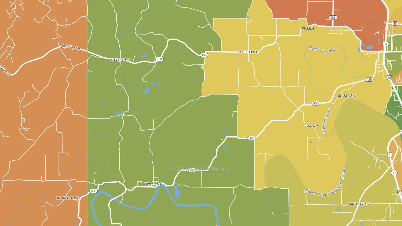 Williams, IN Map of Murder Rates