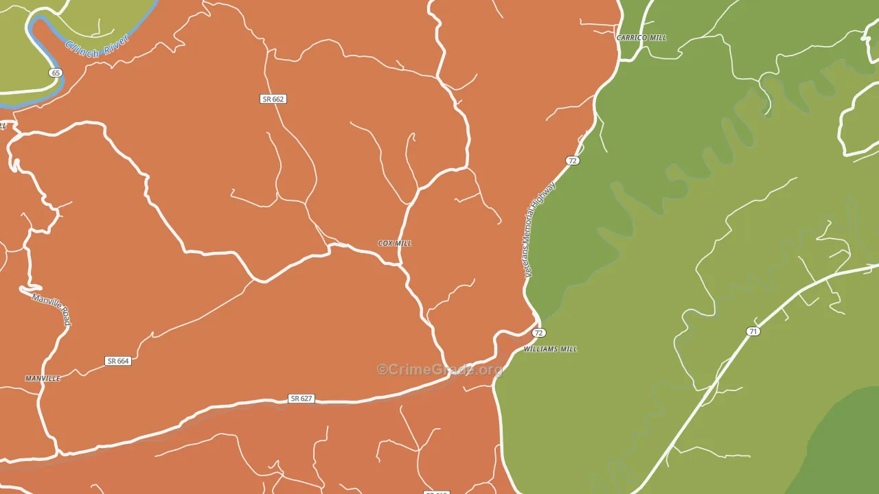 Williams Mill, VA Map of Murder Rates