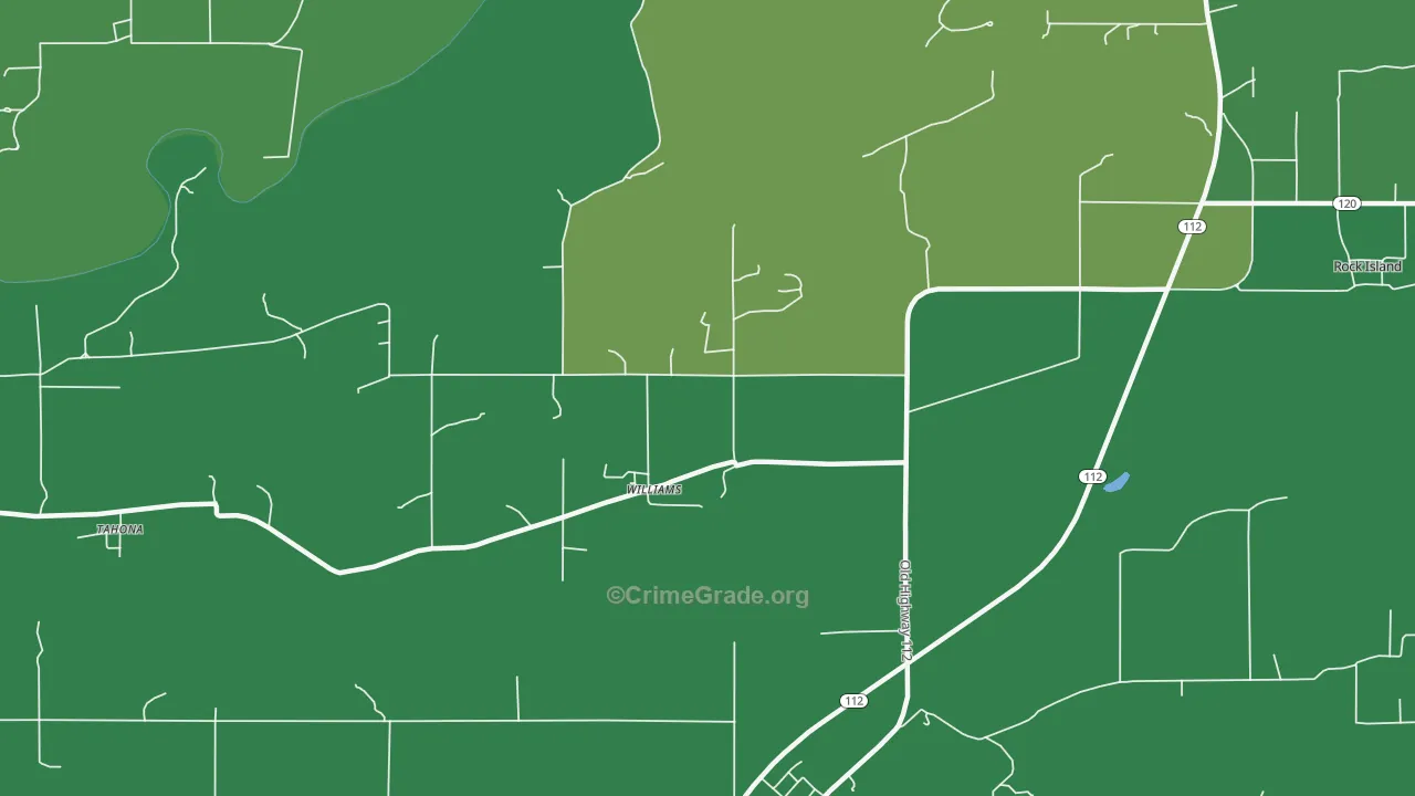 Williams, OK Map of Murder Rates