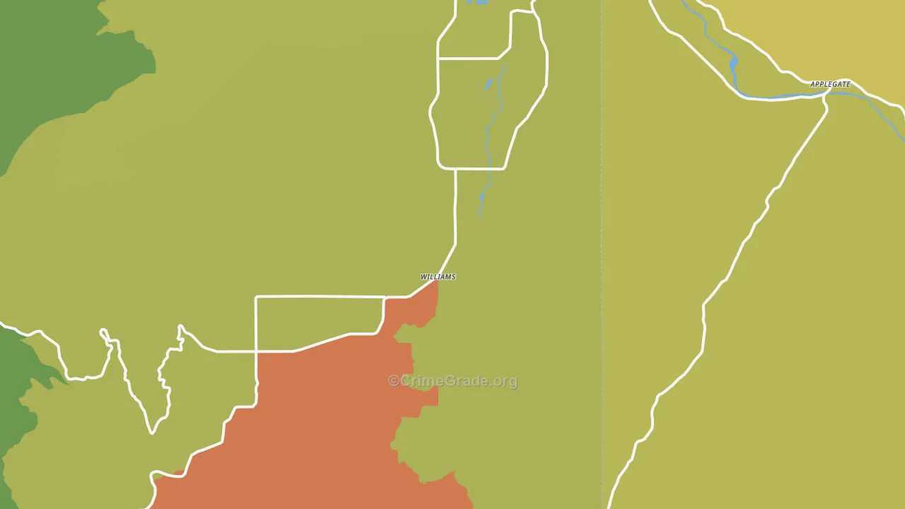 Williams, OR Map of Murder Rates