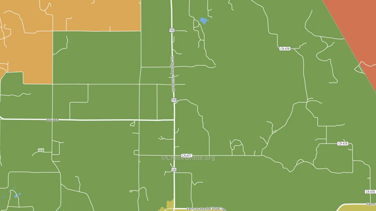 Williams, TX Map of Murder Rates