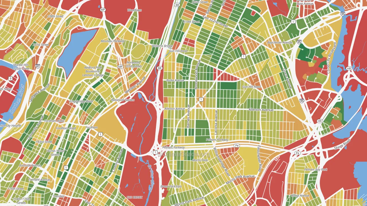 Williamsbridge, Bronx, NY Map of Murder Rates