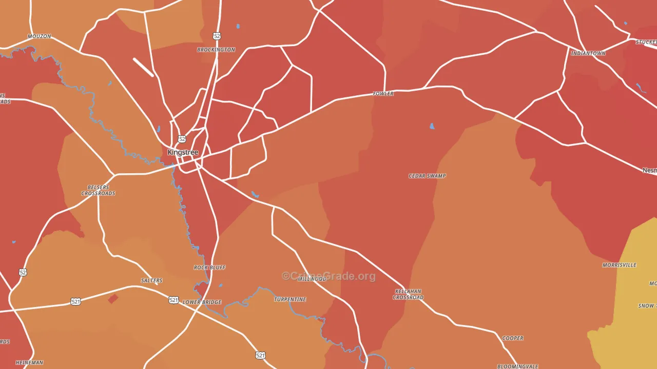 Williamsburg County, SC Map of Murder Rates