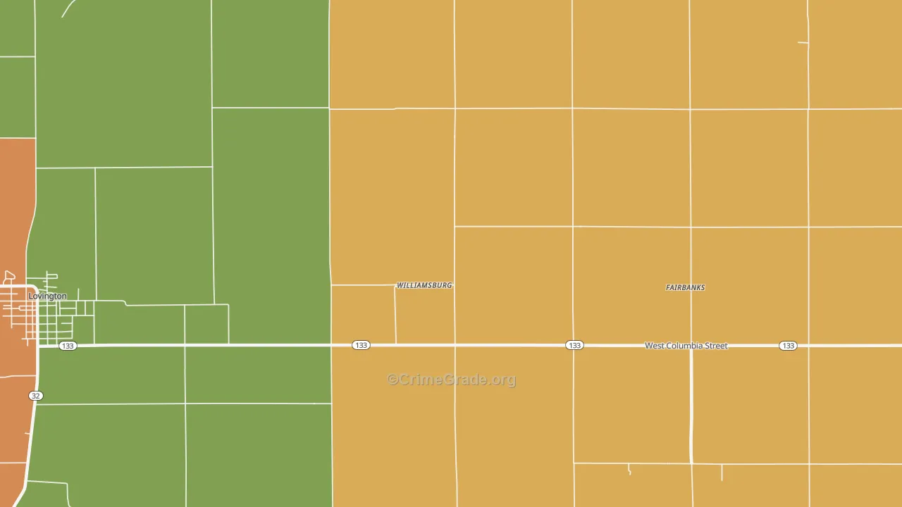 Williamsburg, IL Map of Murder Rates