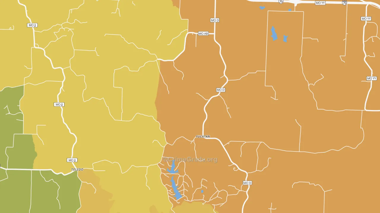 Williamsburg, MO Map of Murder Rates