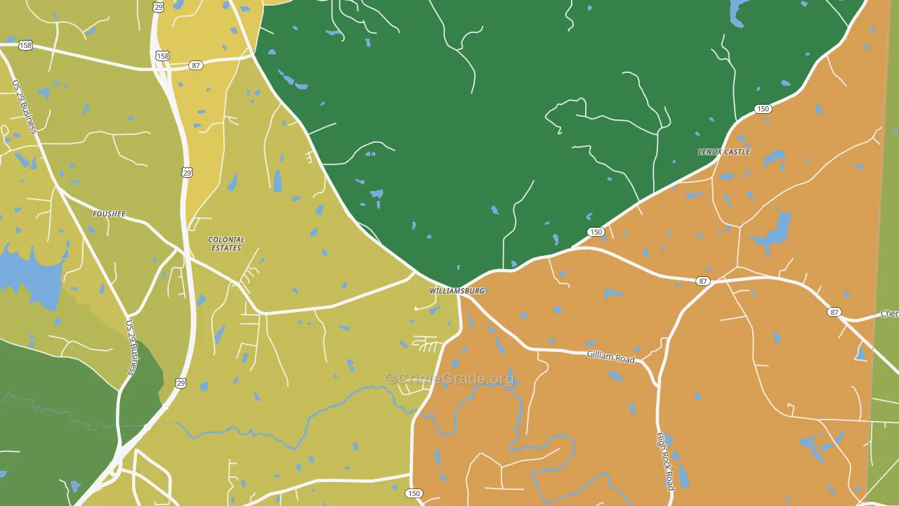 Williamsburg, NC Map of Murder Rates