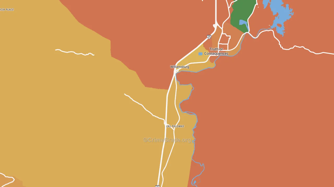 Williamsburg, NM Map of Murder Rates