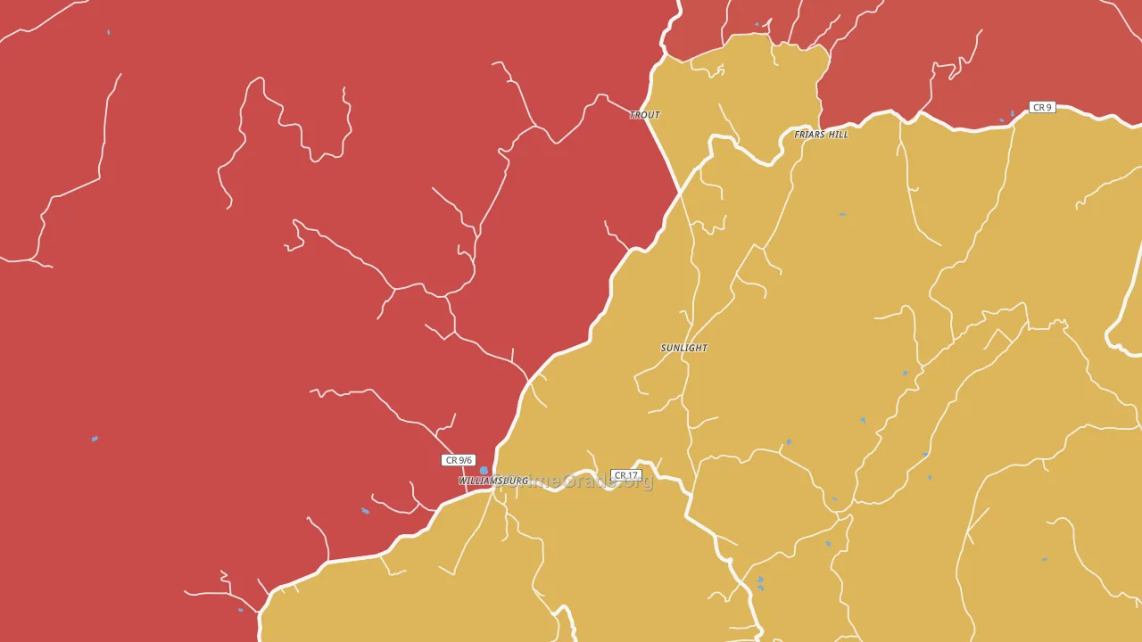 Williamsburg, WV Map of Murder Rates