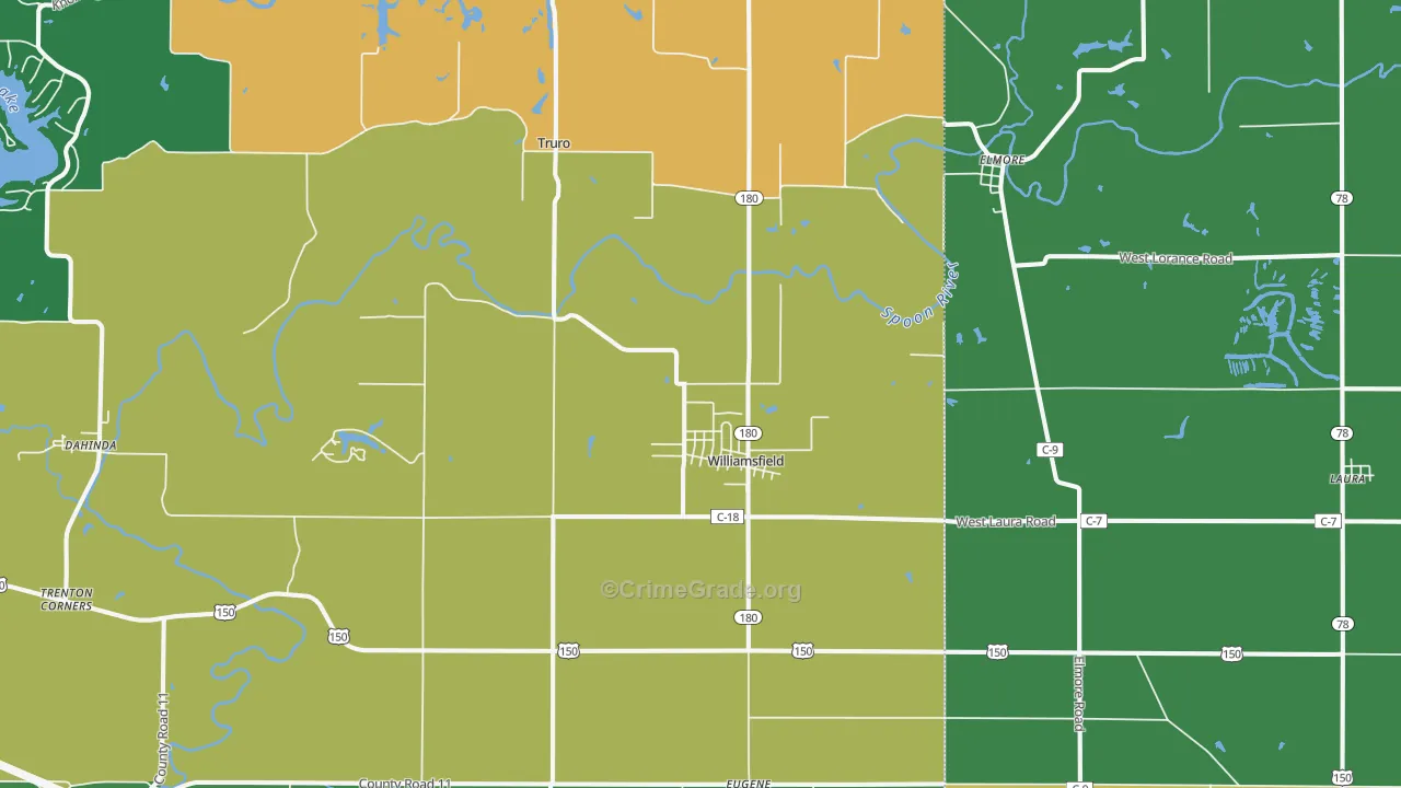 Williamsfield, IL Map of Murder Rates