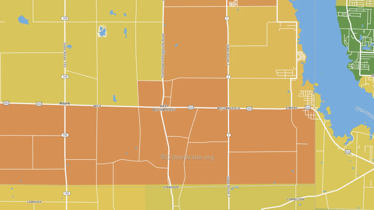 Williamsfield, OH Map of Murder Rates