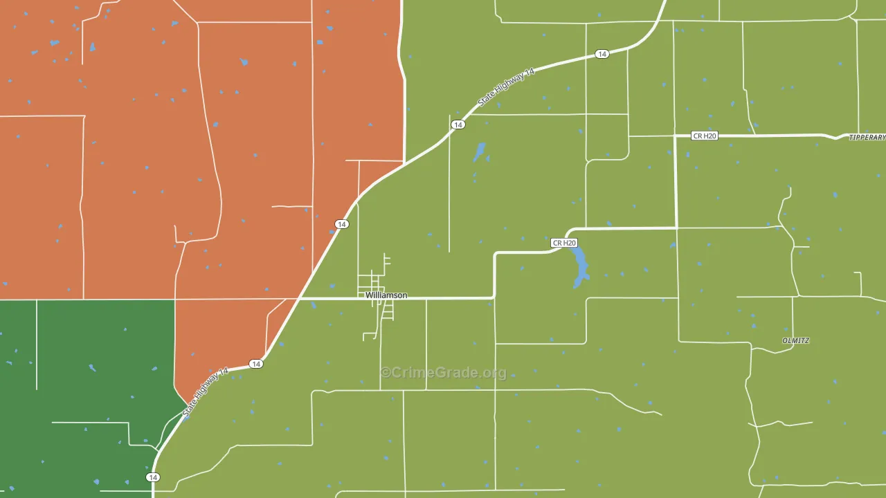 Williamson, IA Map of Murder Rates